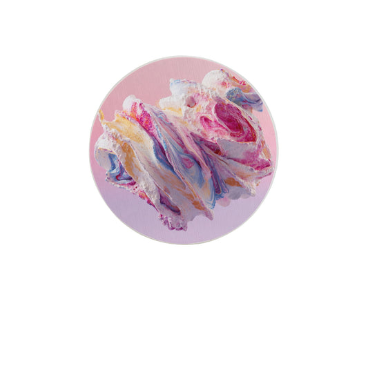 Round Diatomite Coaster with Whipped Cream Art Print – 4in Absorbent Non-slip Coaster