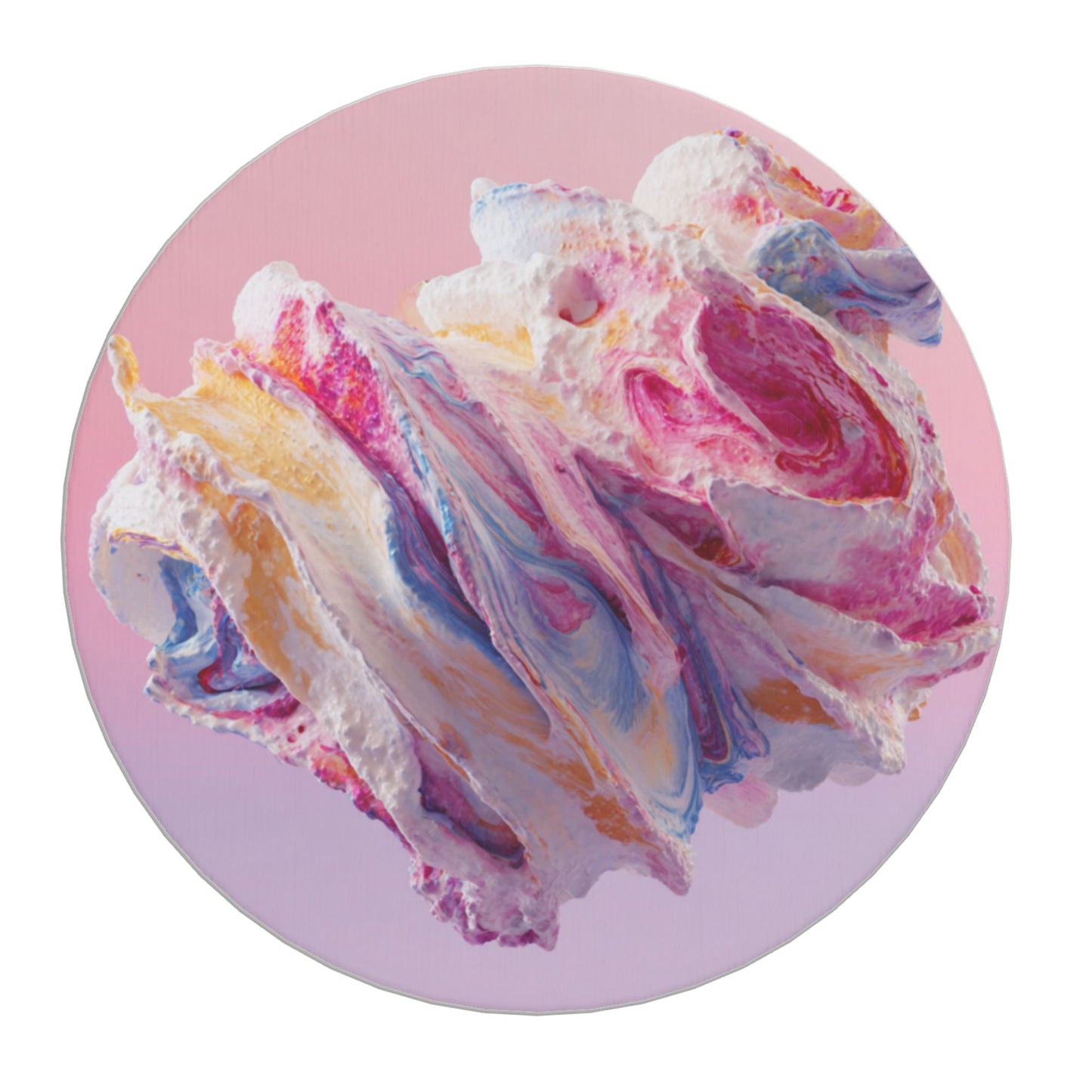 Round Diatomite Coaster with Whipped Cream Art Print – 4in Absorbent Non-slip Coaster